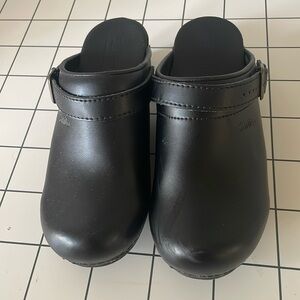 Sanita Danish Clogs black leather 39